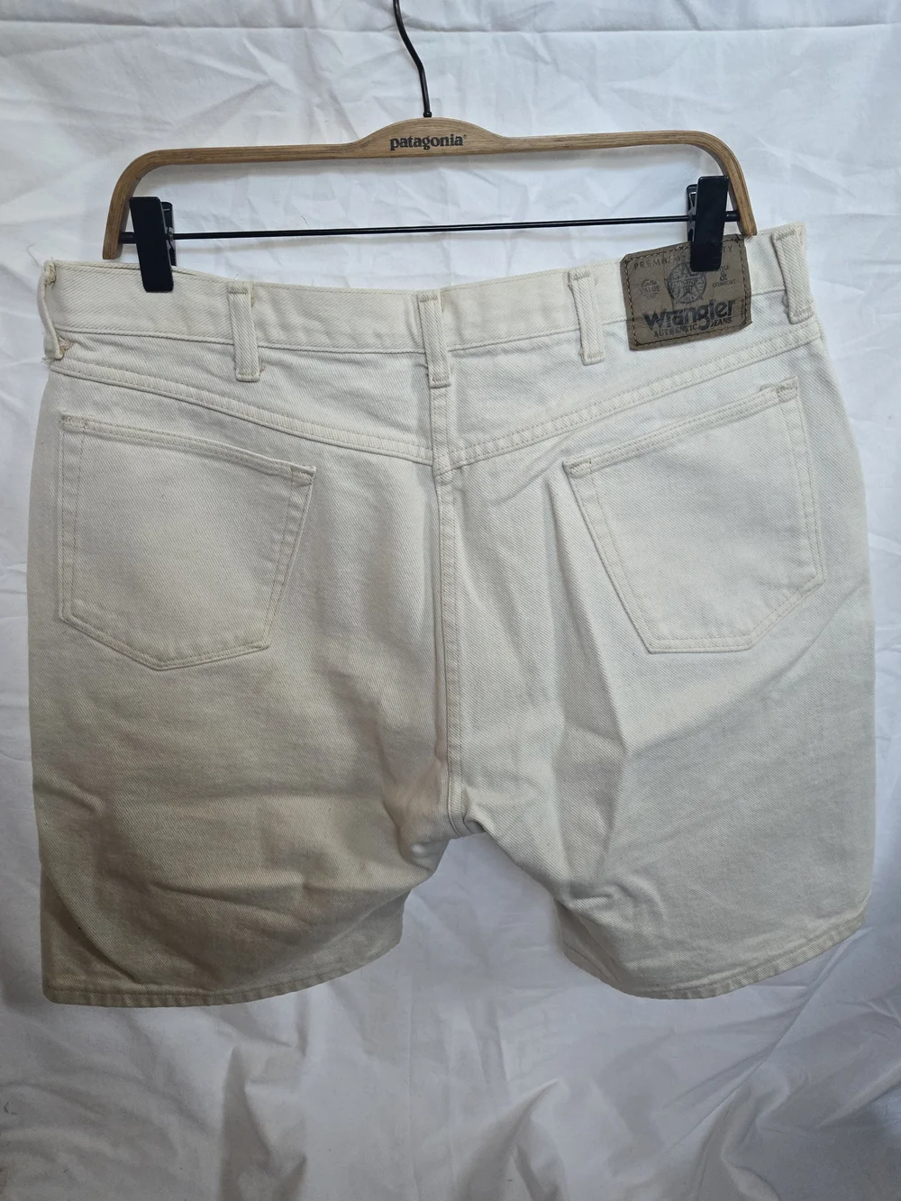 Vintage Wrangler Made In USA Tan Khaki Denim Shorts Mens 36 60601 NS Cotton 90s